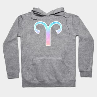 Aries Zodiac Symbol in Magical Unicorn Colors Hoodie